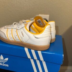 Adidas Kids Samba White and Yellow Shoes